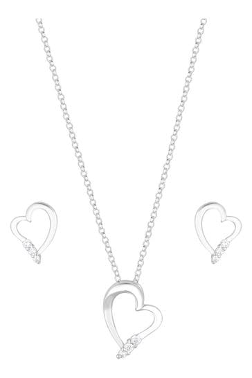 Simply silver heart necklace discount