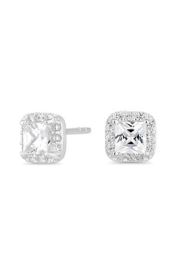 Square hotsell halo earrings