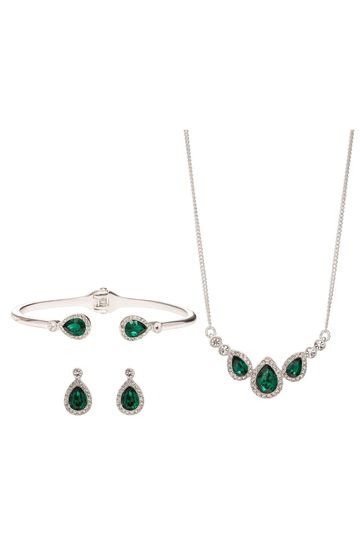 Silver necklace bracelet and earring sets hot sale