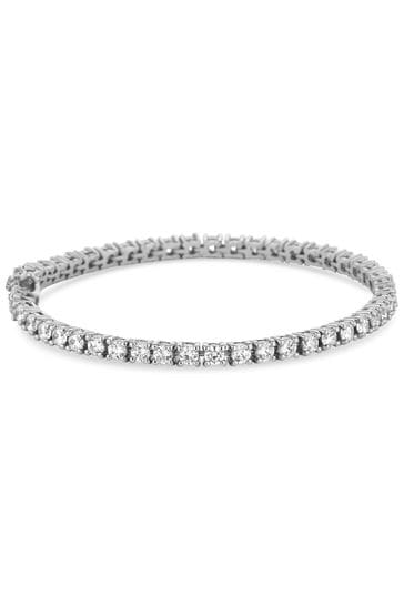 Simply Silver Sterling Silver Tone 925 Cubic Zirconia Tennis Bracelet