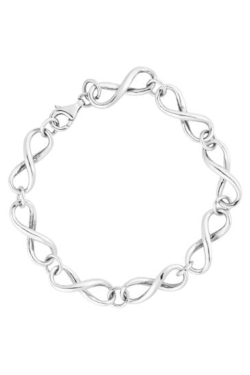 Simply Silver Silver Tone 925 Infinity Link Bracelet