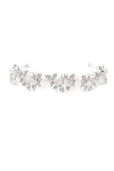 Jon Richard Silver Plated Emery Leaf And Bead Statement Gift Pouch Headband