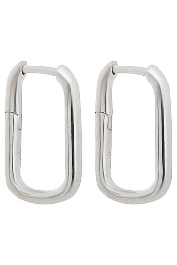 Buy Simply Silver Sterling Silver Tone 925 Mini Rectangle Hoop