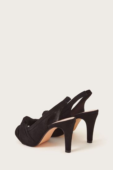 Black suede open sales toe heels