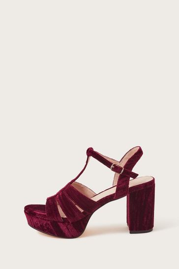 Red velvet cheap platform shoes