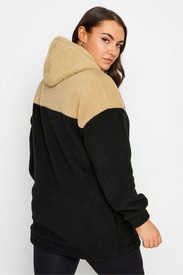 Colour block teddy hoodie store