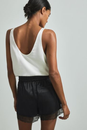 Lace trim shorts hot sale
