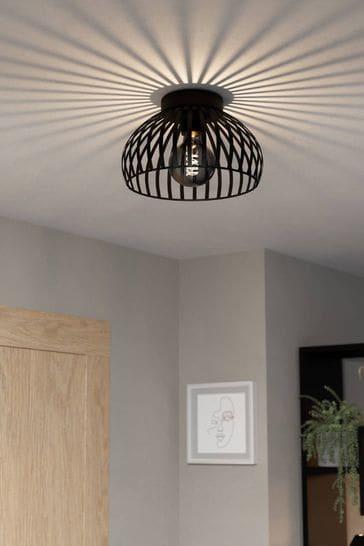 Eglo Black Mogano 3 Wireframe Flush Ceiling Light