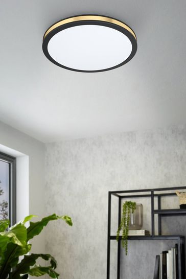 Eglo Black Pescaito LED Flush Round Ceiling Light