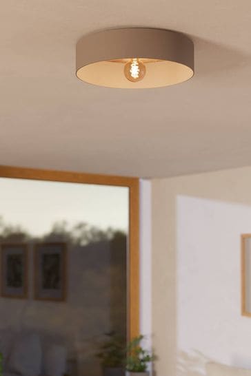 Eglo Natural Duaia Metal Flush Ceiling Light with Interchangeable Element