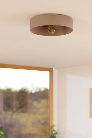 Eglo Natural Duaia Metal Flush Ceiling Light with Interchangeable Element