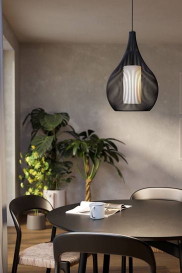 Eglo Black Razoni 1 Wire Teardrop Single Pendant Ceiling Light