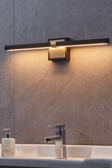 Eglo Brushed Brass Peguera LED Steel Bathroom Mirror Light