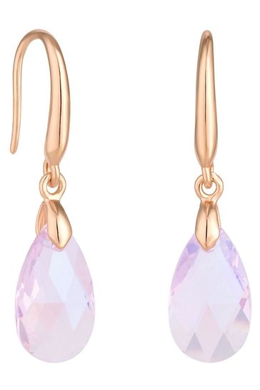 Pink stone shop drop earrings