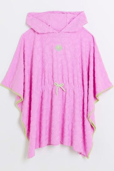 River Island Pink Shell Towelling Poncho