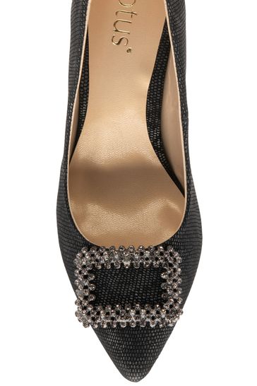 Buy Lotus Black Snake Print Court Shoes from Next Denmark