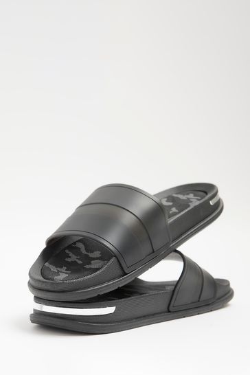 Buy River Island Black Mesh Heel Clip Sliders from Next Bahrain