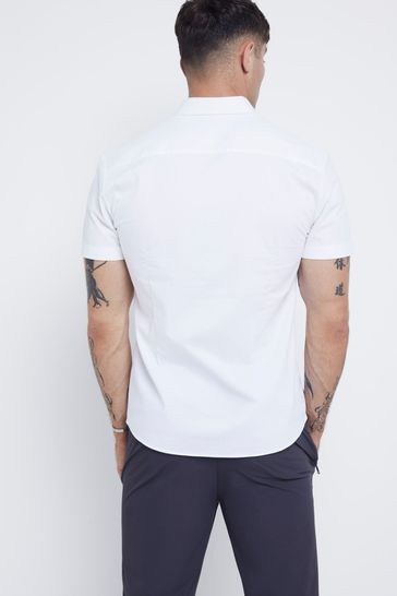 White short sleeve shirt muscle fit online