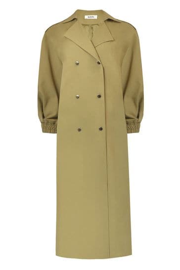 Khaki belted coat store