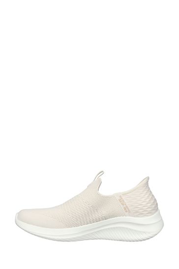 Skechers Cream Womens Ultra Flex 3.0 Slip In Trainers