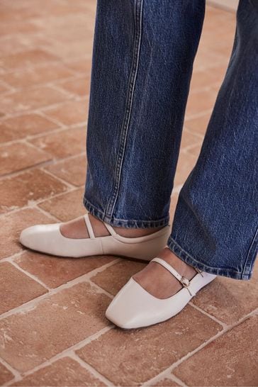 Cream ballet pumps top