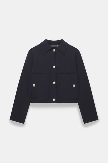 Mint velvet blue deals retro crop coat