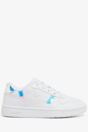 Lacoste T Clip Lace Up Logo White Trainers