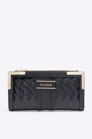 River Island Black Embossed Quilted Mini Clutch
