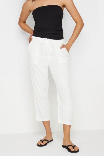White cropped joggers on sale