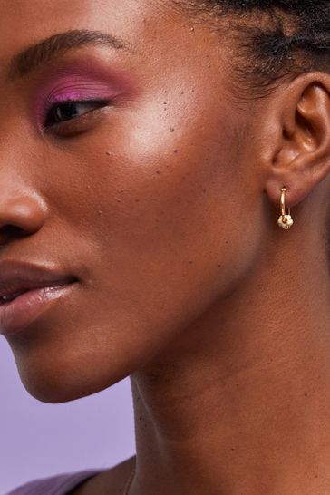 Buy Estella Bartlett Gold Multi Flower Hoop Earrings from Next