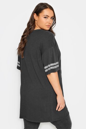 Black slogan store t shirt dress