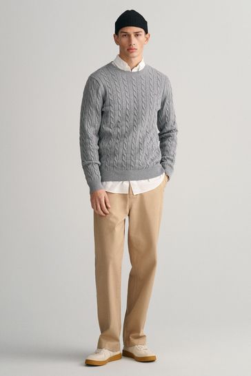 Buy GANT Cotton Cable Crew Neck Jumper from Next Poland