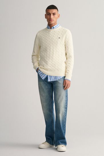 Gant cotton cable crew neck jumper 2025