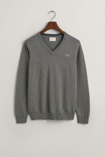 Gant cotton v neck jumper shop