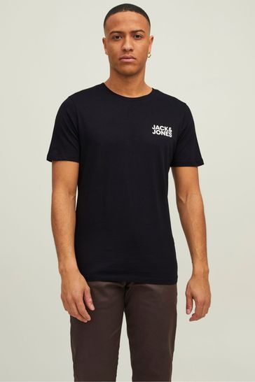 Pack de 3 Camisetas Negras con Logo de JACK & JONES