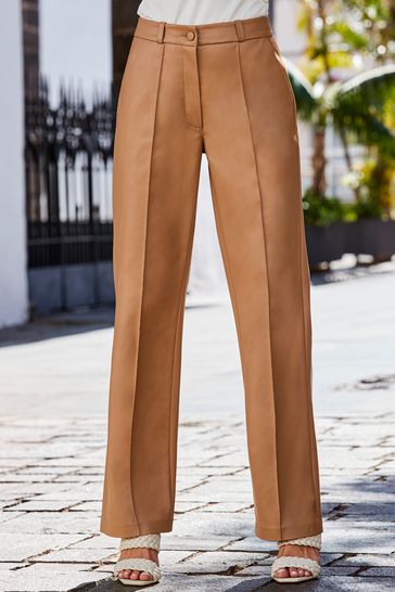 Ladies brown slim leg trousers outlet