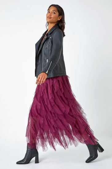 Mesh best sale layered skirt
