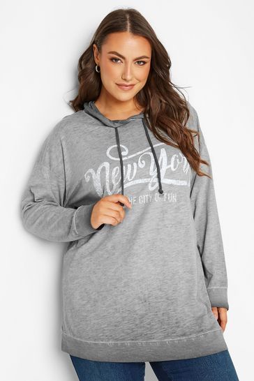 Grey hot sale slogan hoodie