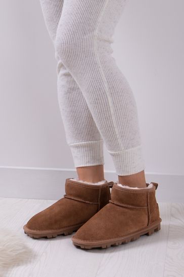 Just Sheepskin™ Brown Ladies Mini Grace Sheepskin Boots