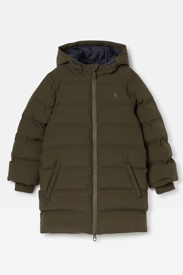 Joules Padwell Green Waterproof Padded Coat with Hood