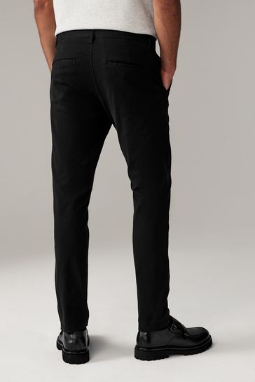 Black Skinny Stretch Chino Trousers 2 Pack