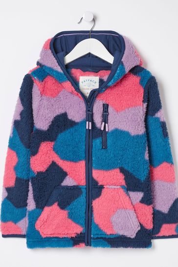 Buy Fat Face Purple Camo Fleece Zip Hoodie from Next Luxembourg