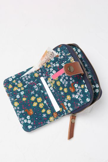 Buy Fat Face Blue Large Woodland Floral Purse from Next Luxembourg