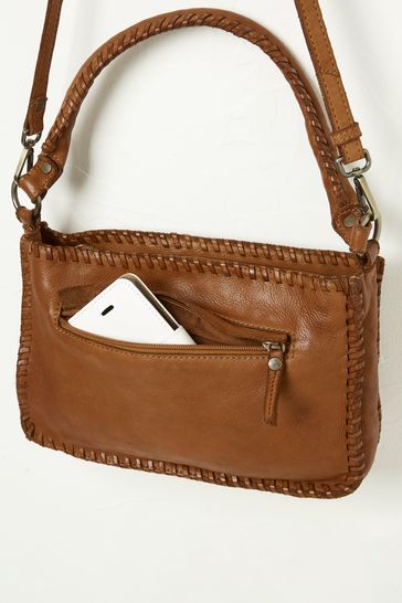 Fat Face Brown The Blythe Whipstitch Crossbody Bag