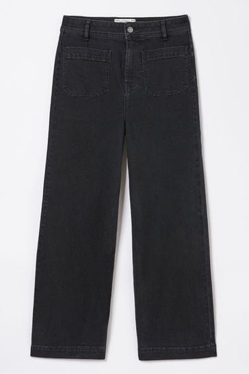 Wide leg hotsell cropped jeans black