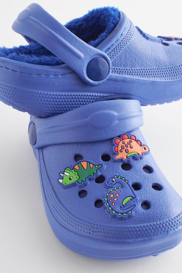 Navy blue crocs with fur cheap