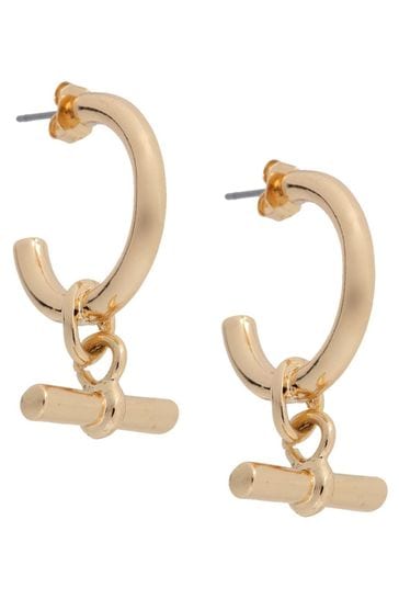 Gold t clearance bar earrings