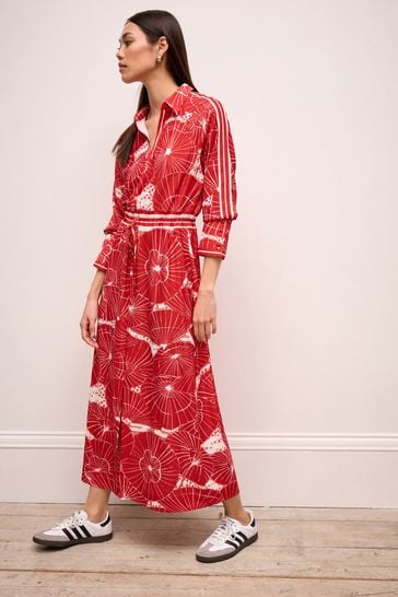 Red maxi dress long sleeve online