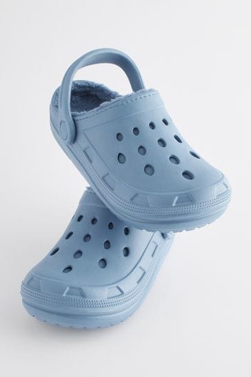 Crocs with fur 2025 blue