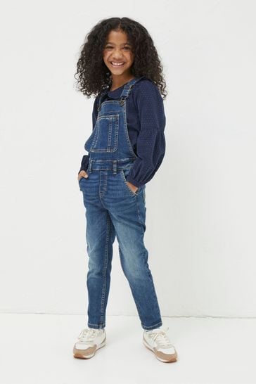 Buy Fat Face Blue Darcy Skinny Dungarees from Next Luxembourg